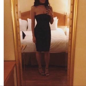 Black Sequin Tube top dress with built in choker